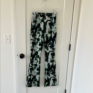 Stylish Black and Green Patterned Pants